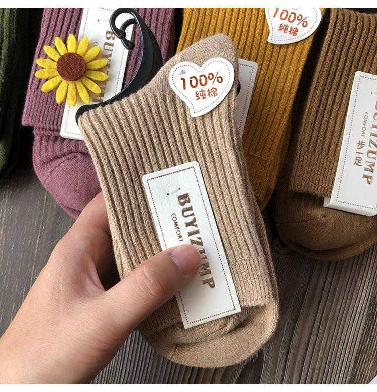 Warm Woolen Solid Color Fashion  Socks