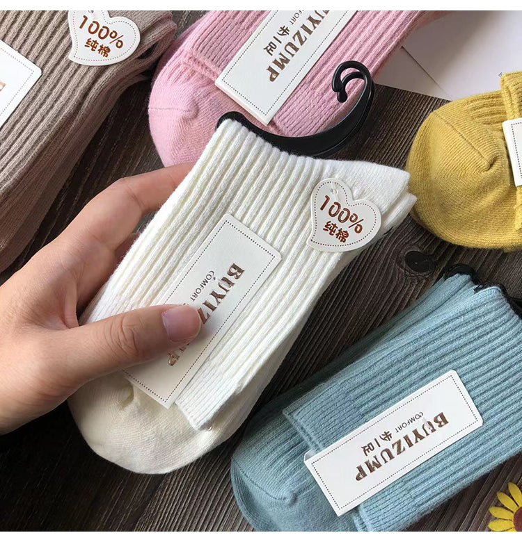 Warm Woolen Solid Color Fashion  Socks