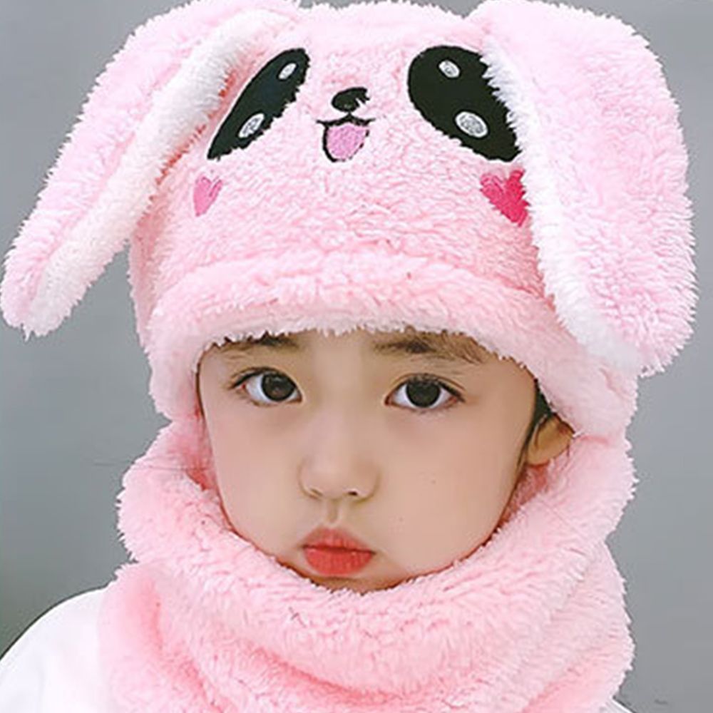 Warm Plush Bunny Cap with neck Warmer