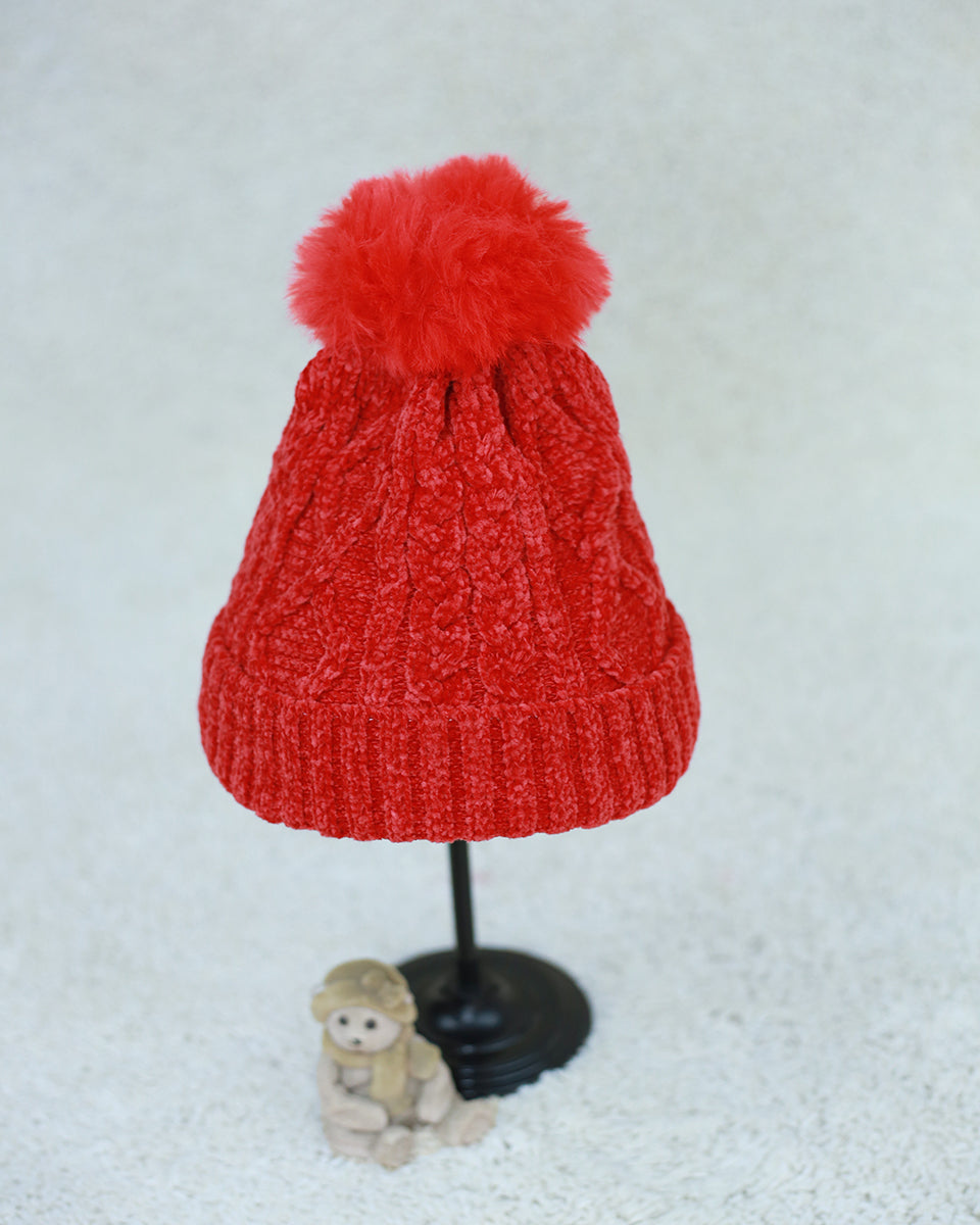 Plain Velvet Woolen Cap