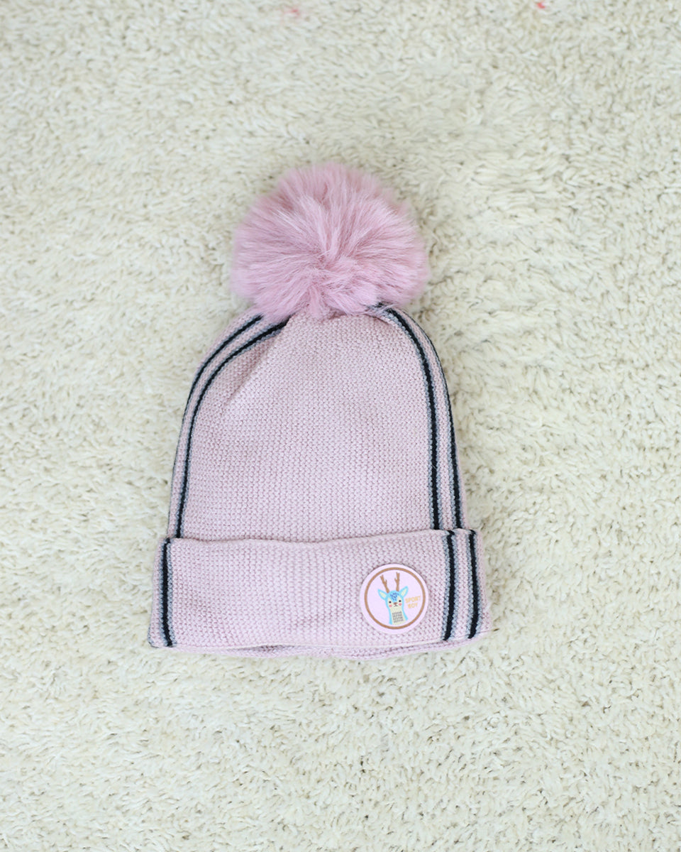 Striped Plain Baby Woolen Cap