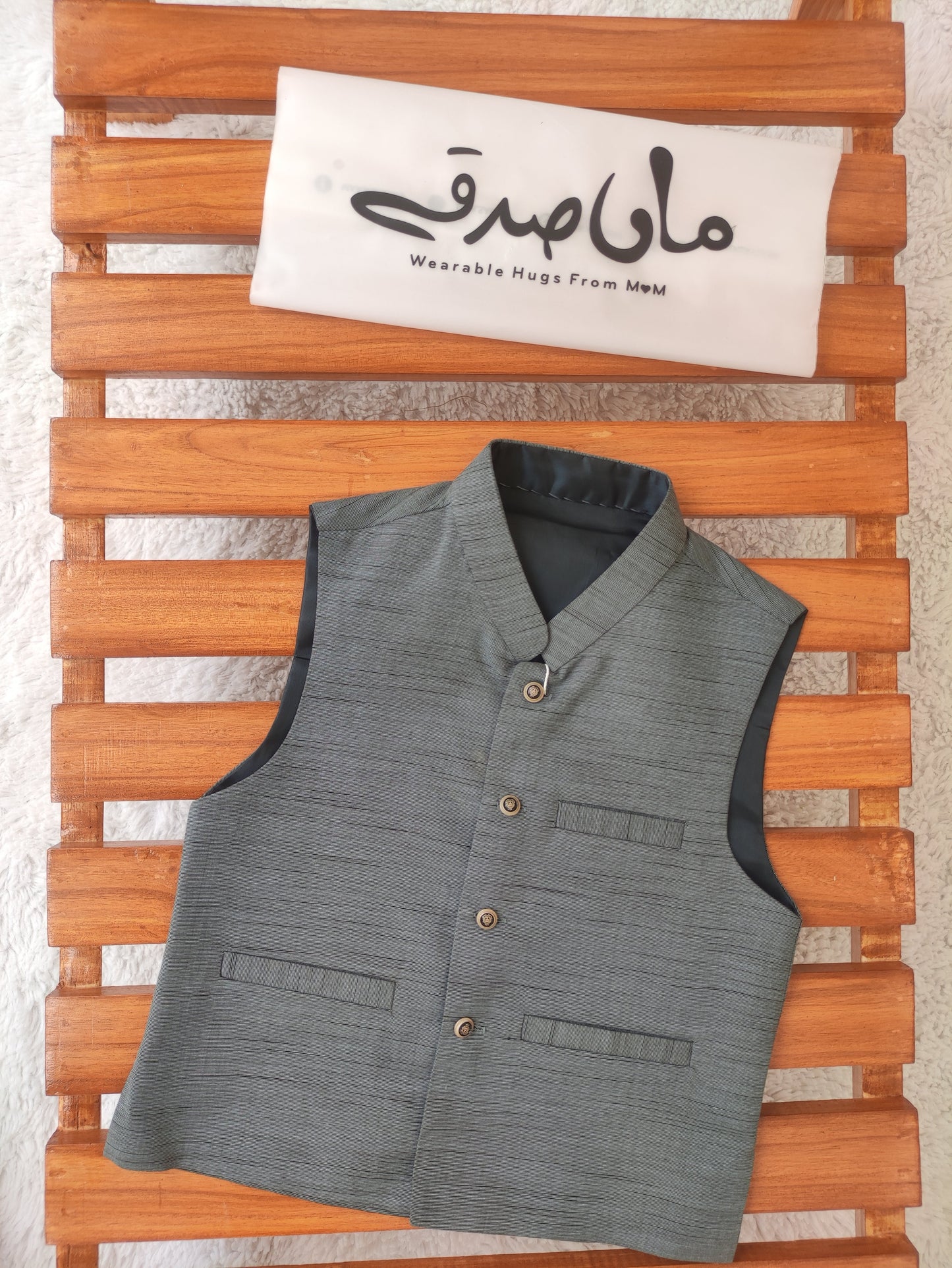 Boys Waistcoat Textured Grey