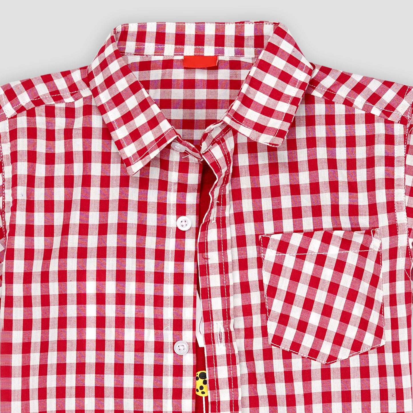 Red Chekered Double Shirt -White Inner -DS114