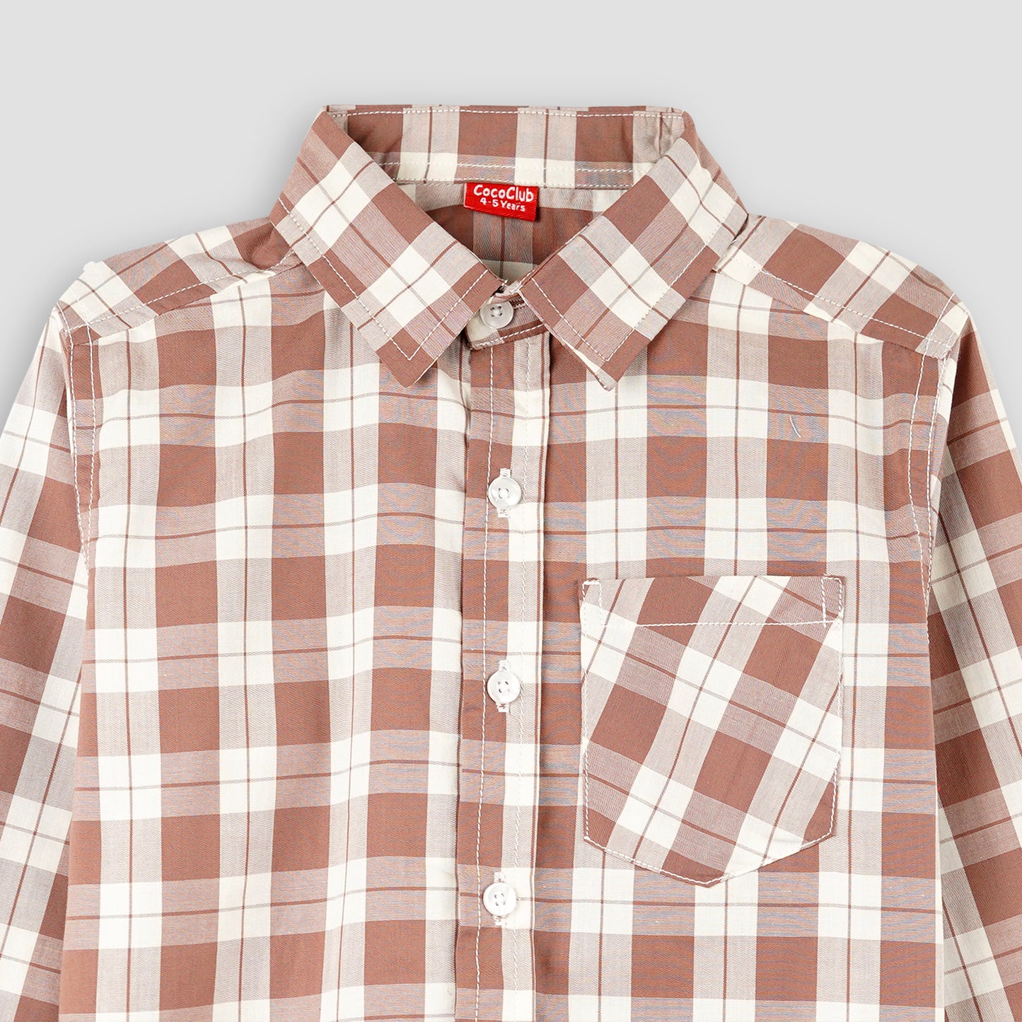 Soft brown Checkered Full Sleeves Casual shirt -BCS04