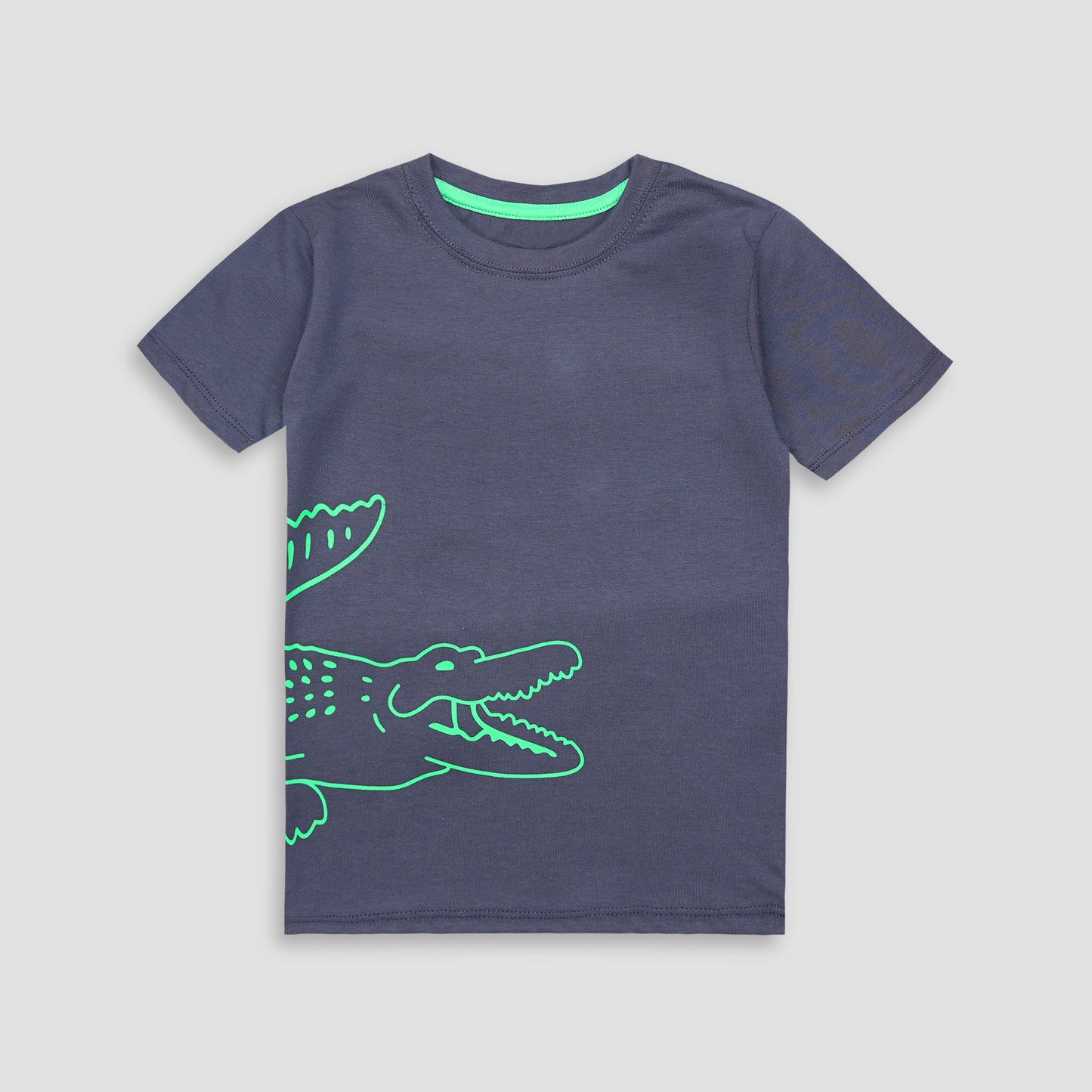 Boys Alligator T-Shirt-Dark Grey -TS006