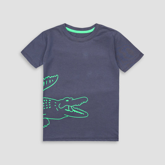 Boys Alligator T-Shirt-Dark Grey -TS006