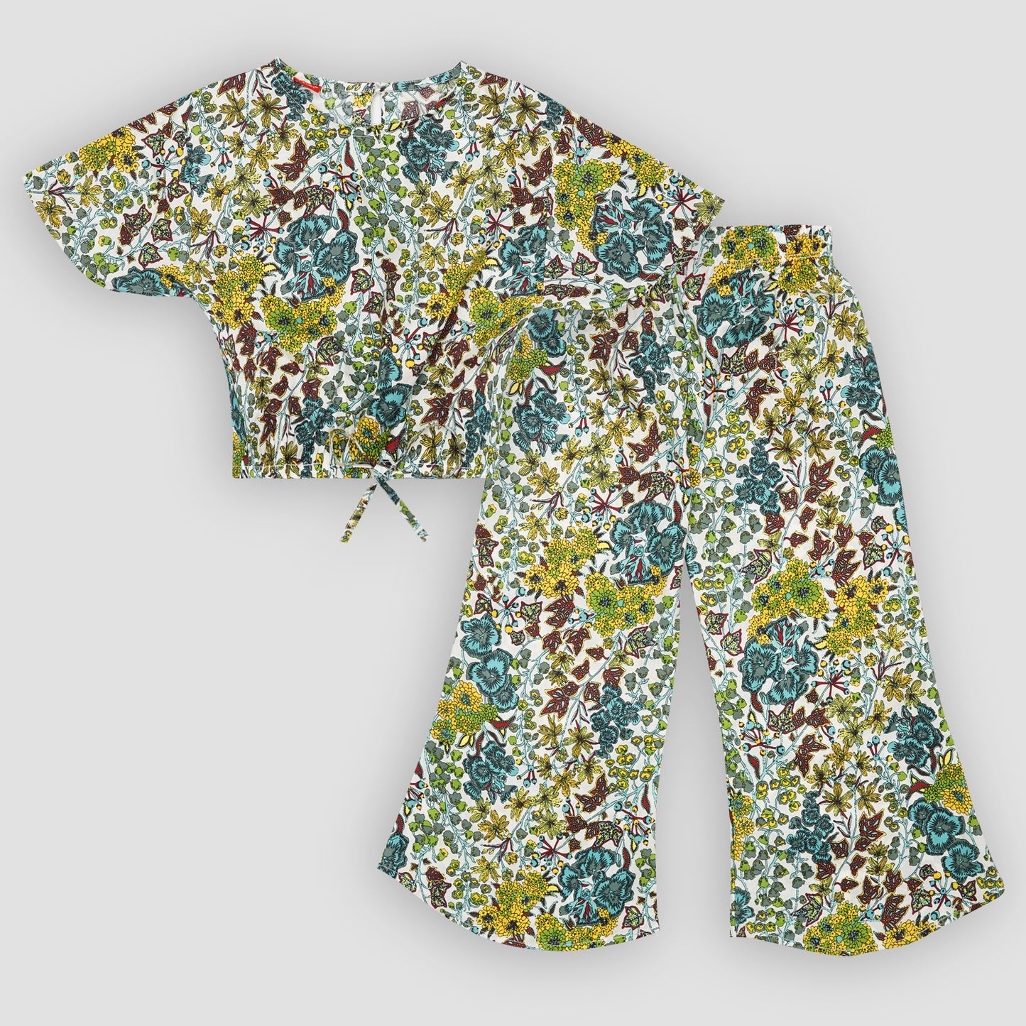 Floral World crop-top with Bell Bottom -CT134