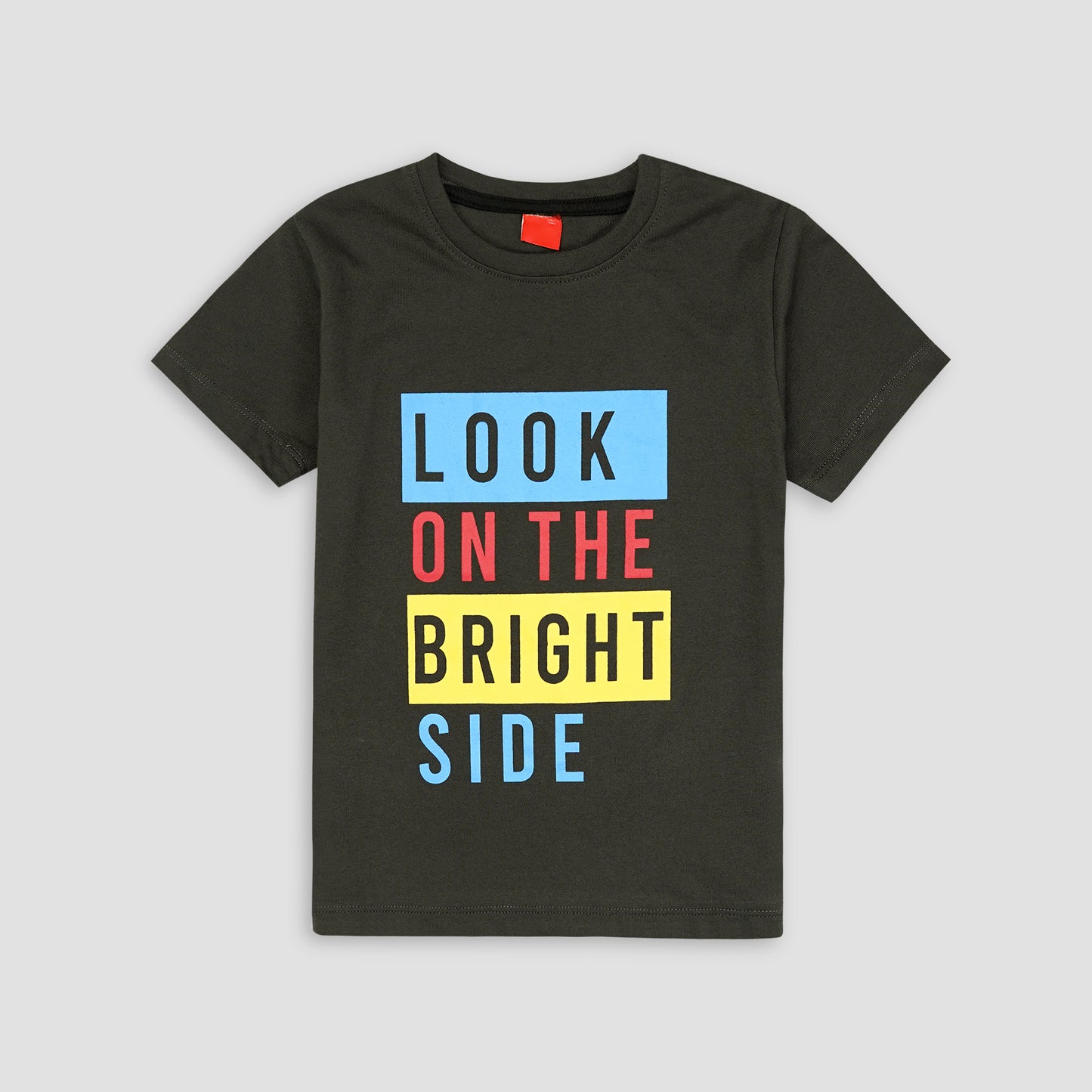 Boys Bright Side T-Shirt-Charcoal -TS005