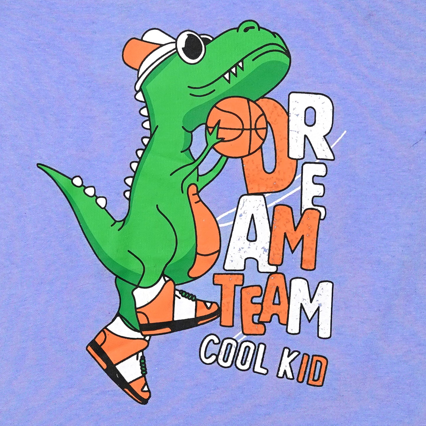 Kids Cotton T-Shirt & Shorts Set |Dream Team Dino -Blue -CS1127