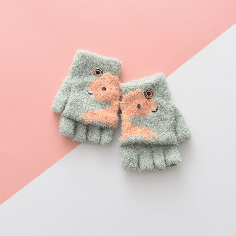 Kids Warm Gloves - Giraffe Pocket