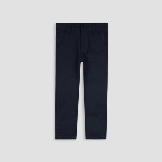 Sleek Cotton Pant-Navy