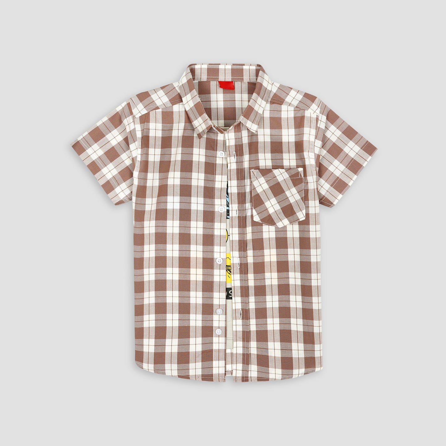 Brown Chekered Double Shirt -Skin Inner -DS115