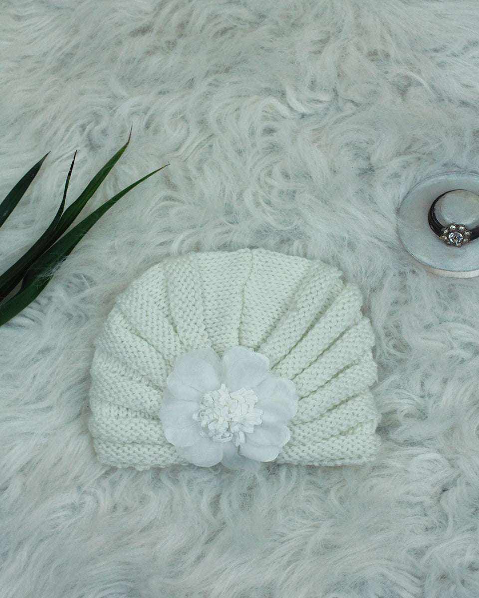 Woolen Turban Caps - Flower