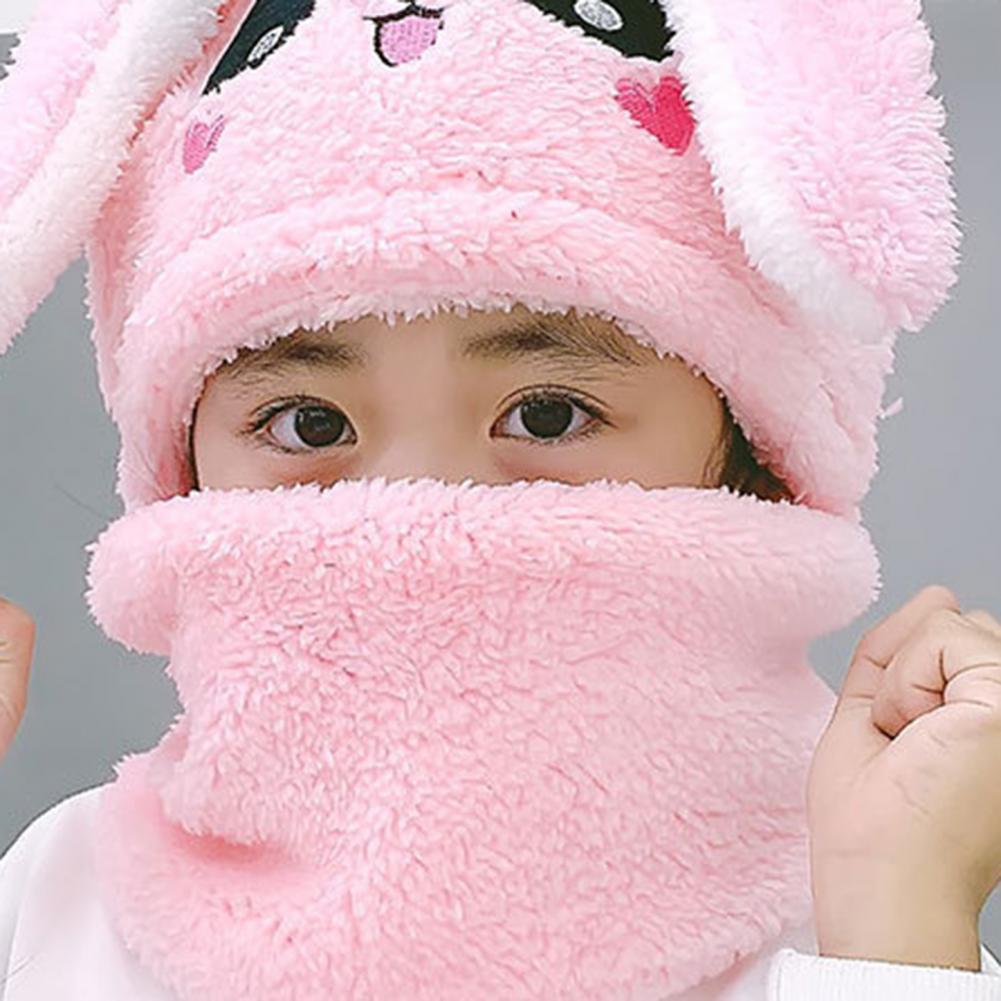 Warm Plush Bunny Cap with neck Warmer