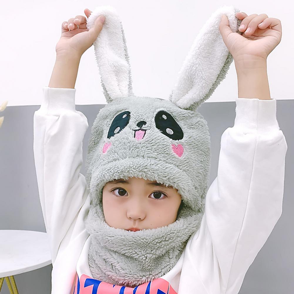 Warm Plush Bunny Cap with neck Warmer