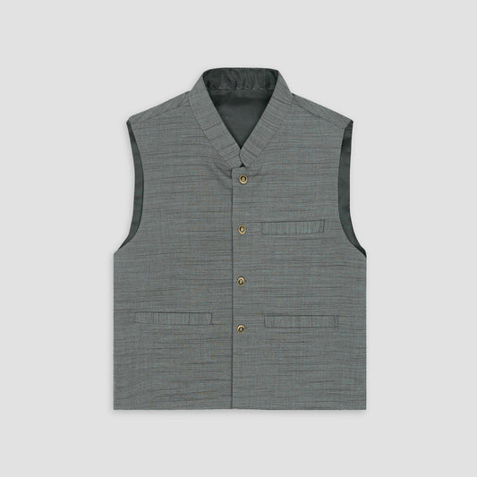 Boys Waistcoat Textured Grey -WC10