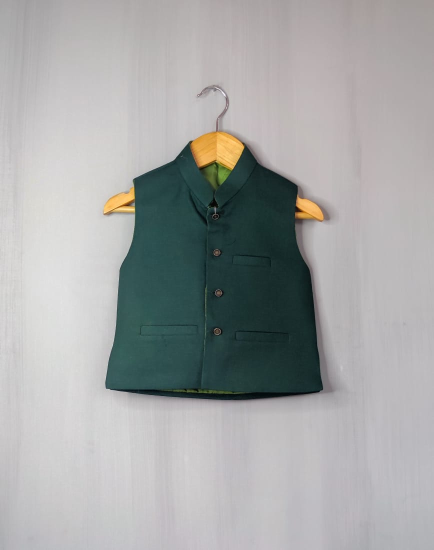 Boys Waistcoat Festive Green