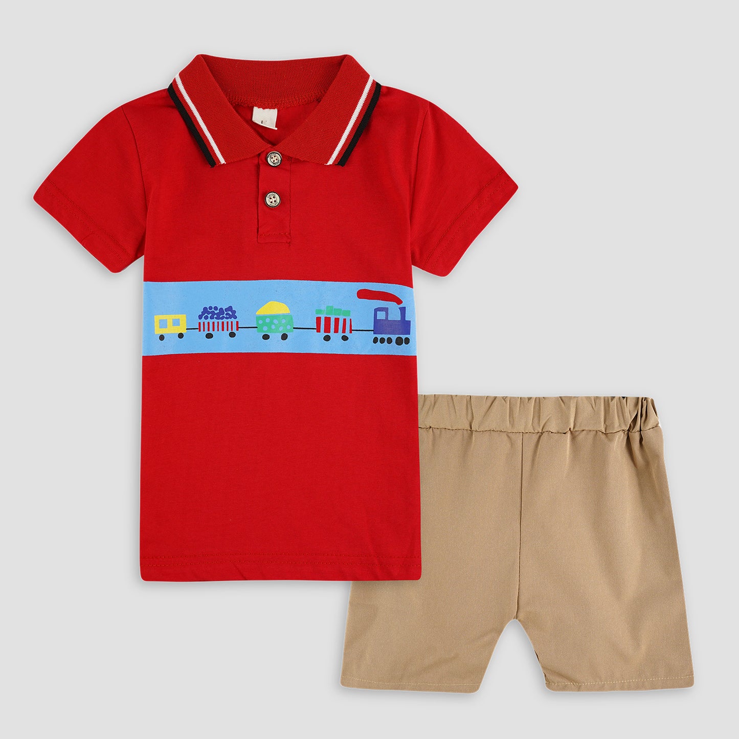 Polo Playdates Set with Shorts -Red Rail