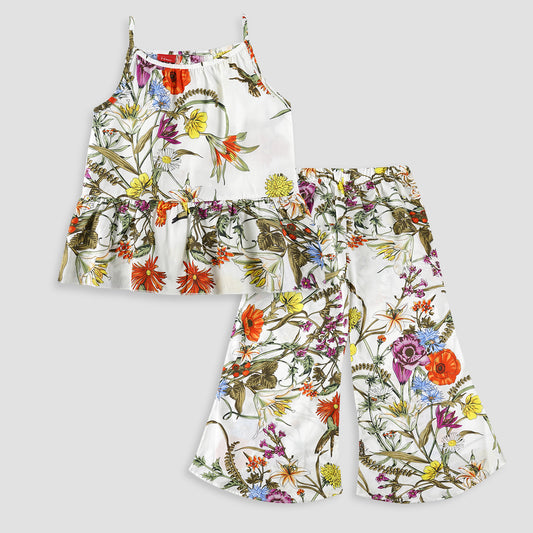 Birdy Bloom- Sleeveless Bell Jumper suit for girls