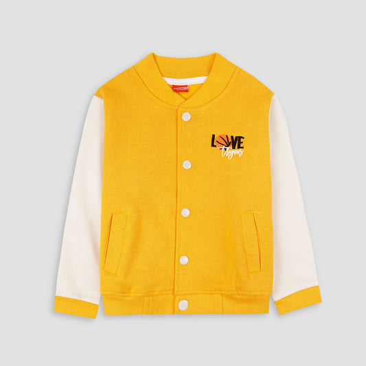 BaseBall Fleece Jacket-Yellow