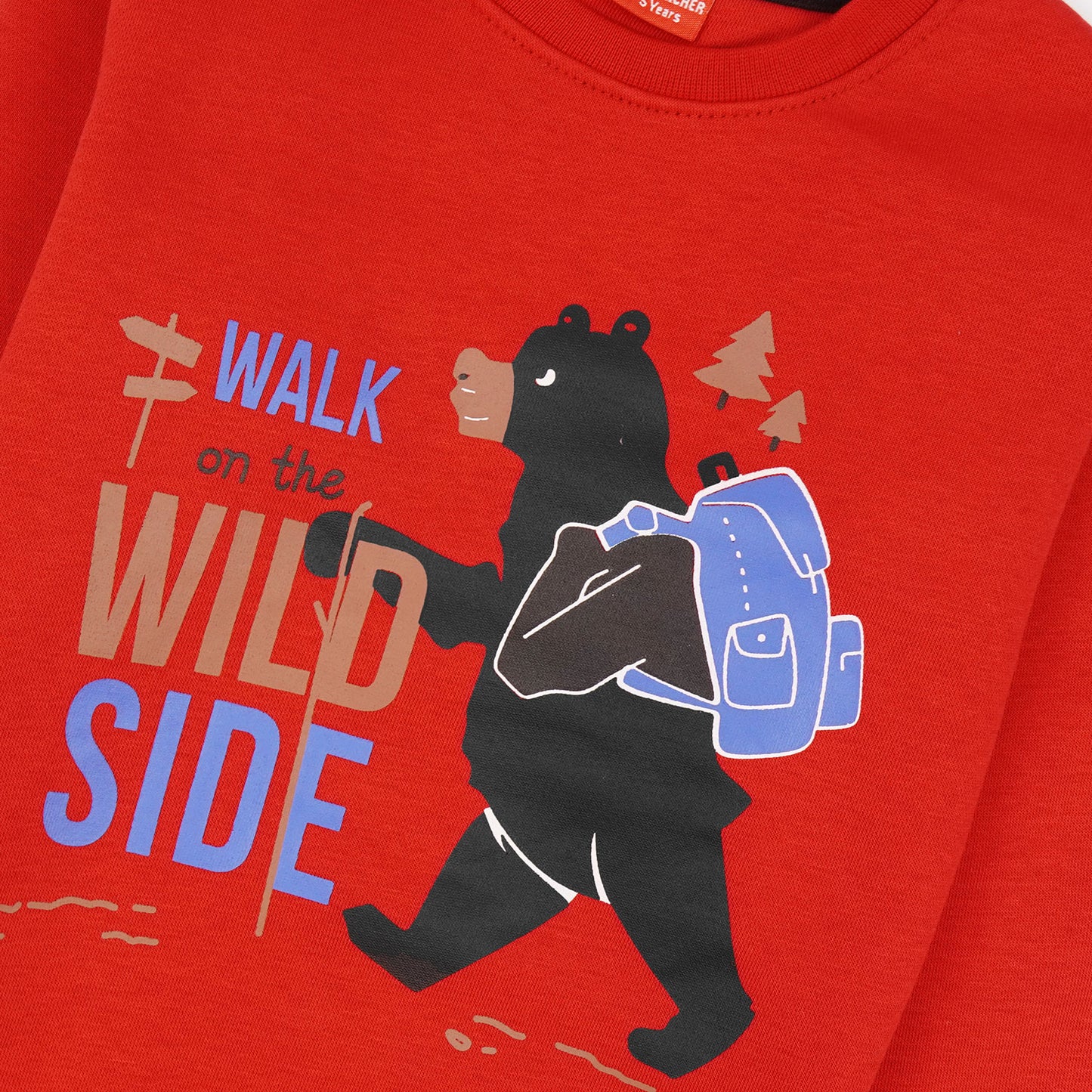 Wild Side Fleece Sweat Shirt - Red