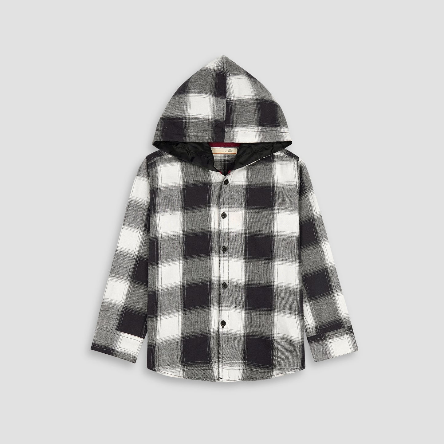 Checkered Grey Flalen Hoodied Shirt