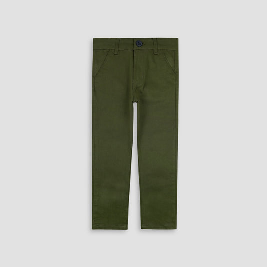 Sleek Cotton Pant-Olive