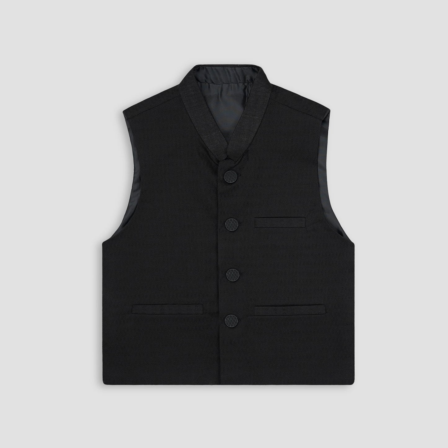 Boys Waistcoat -Textured Black -WC26