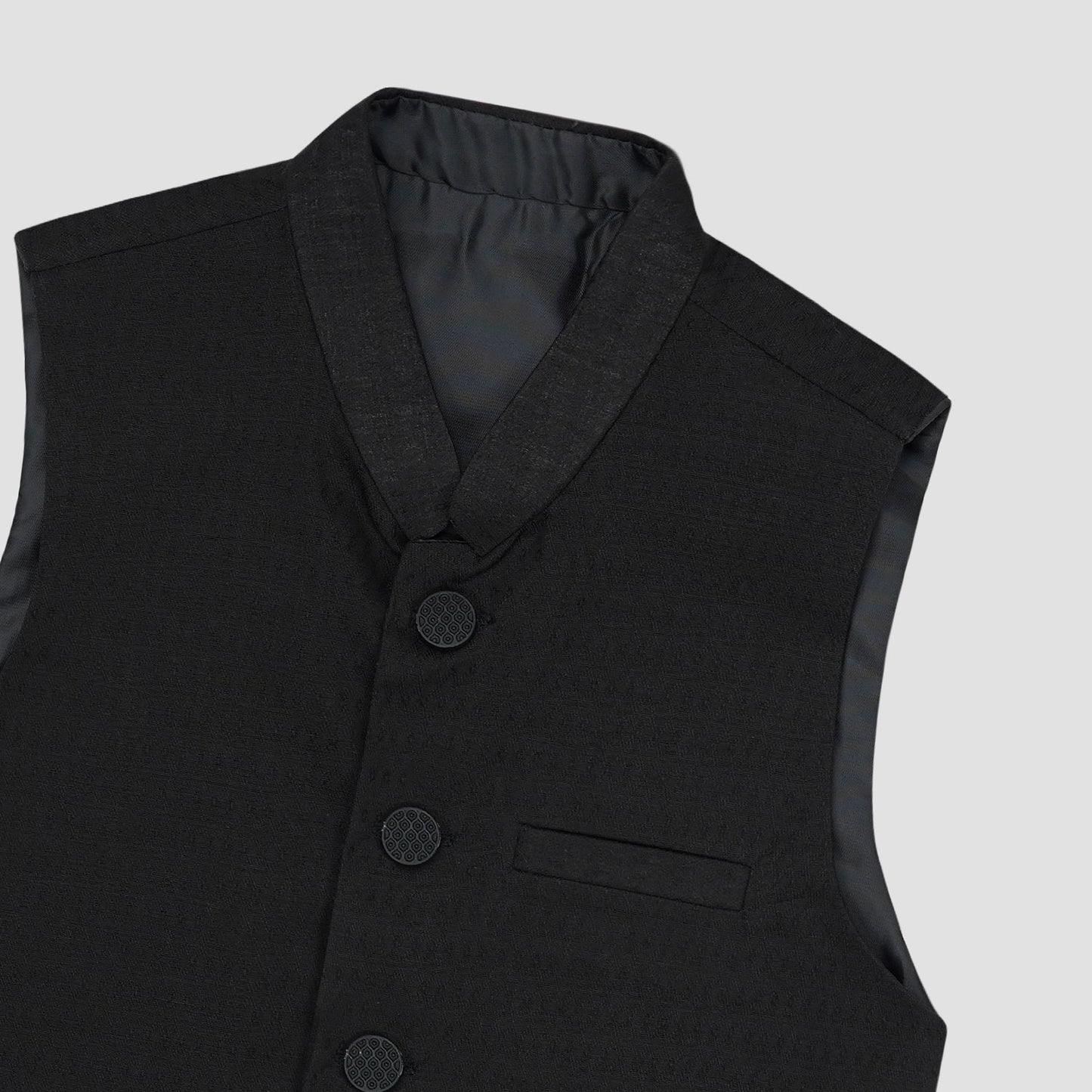 Boys Waistcoat -Textured Black -WC26