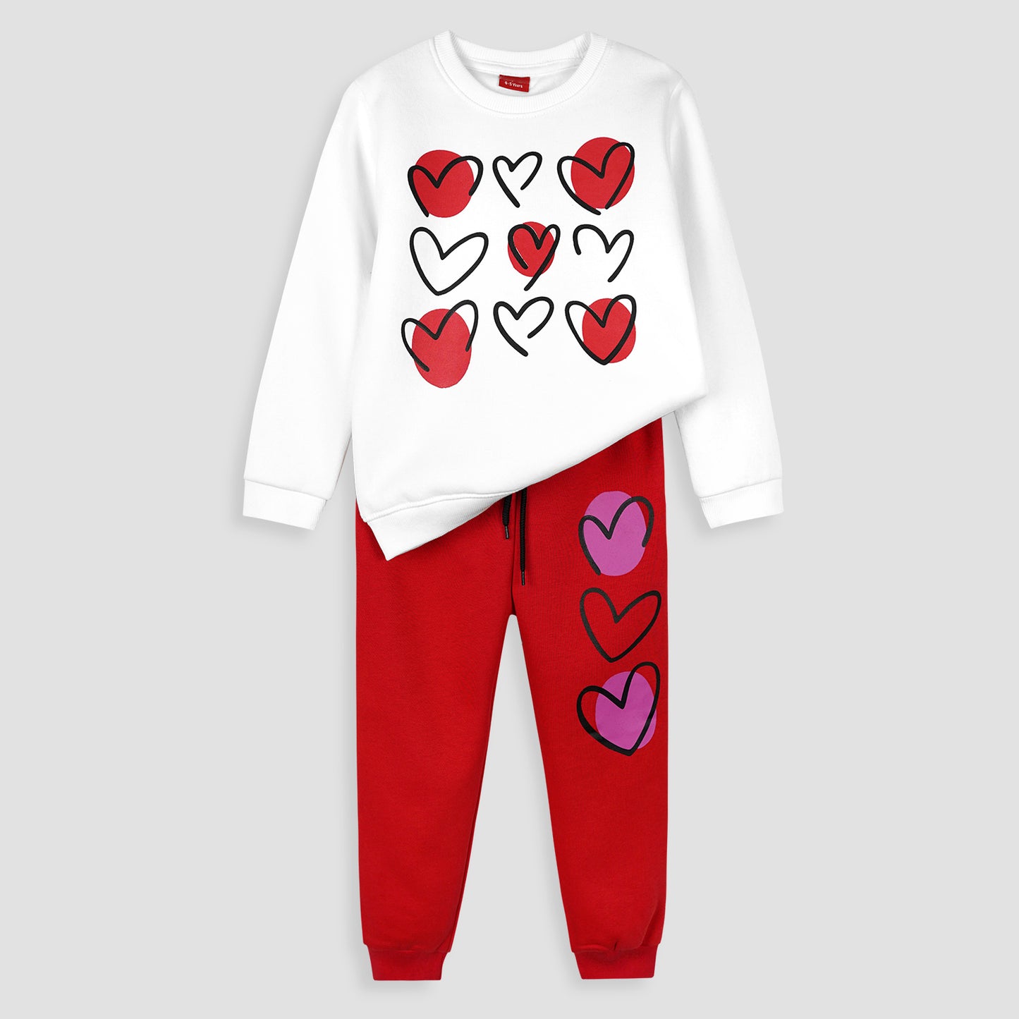 Hearts Fleece Jogger Suits