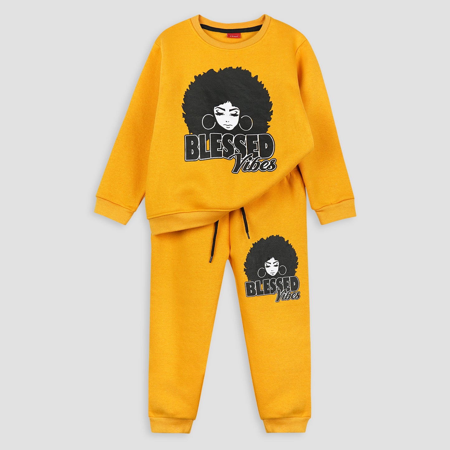 Vibes - Yellow Fleece Jogger Suits