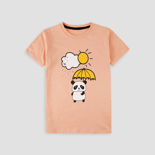 Summer Panda T-Shirt-Peach