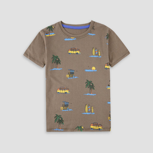 Vacation Vibes T-Shirt- Brown -TS135