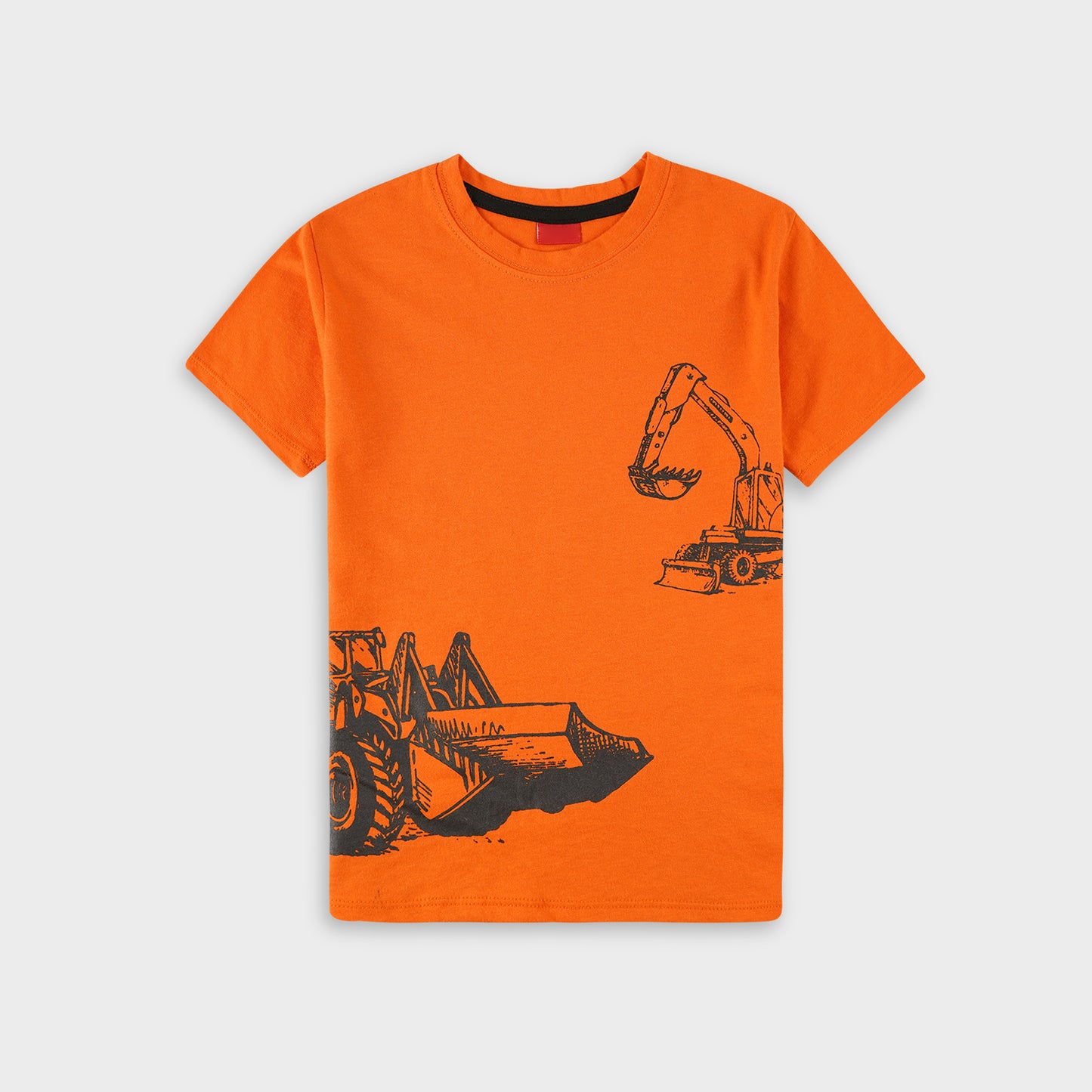 Boys Bulldozer T-Shirt-Orange