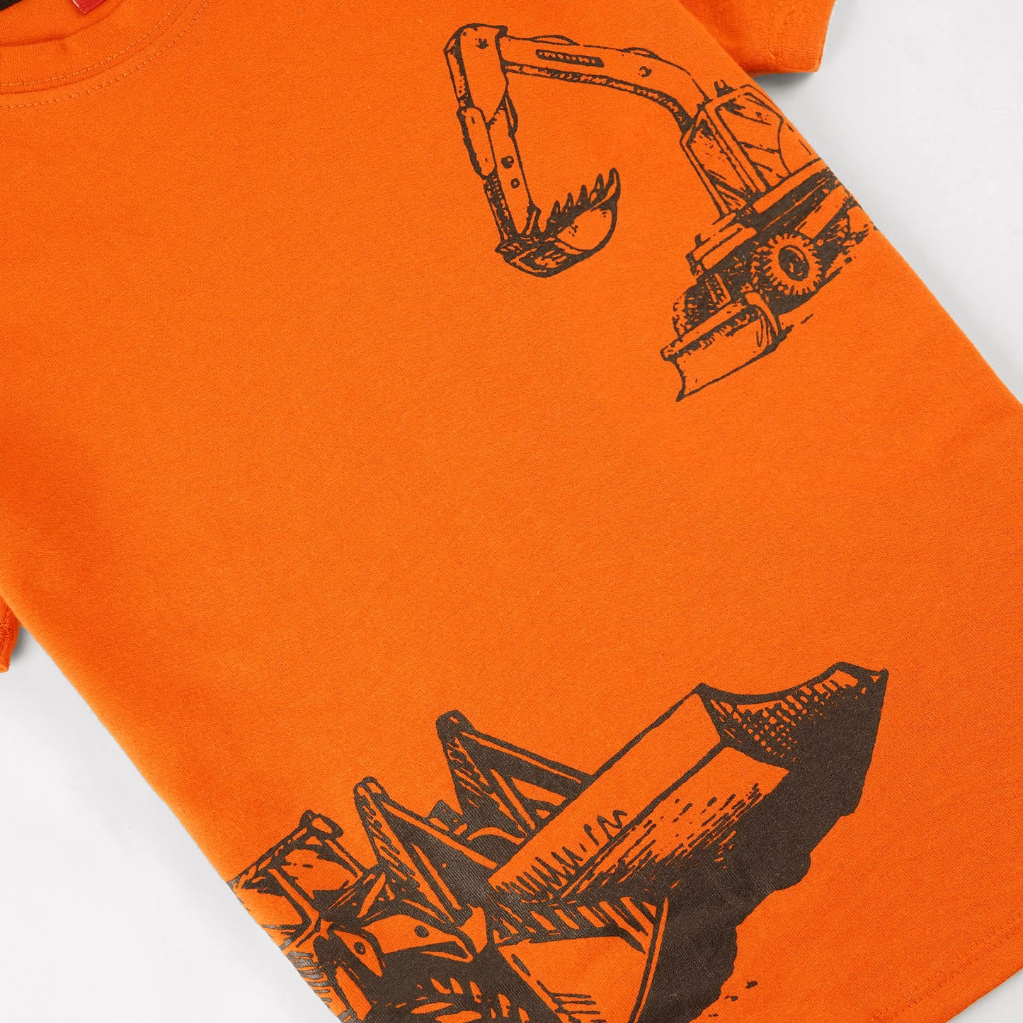 Boys Bulldozer T-Shirt-Orange