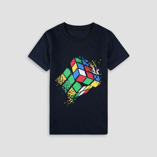 Rubix Cube T-Shirt- Navy Blue