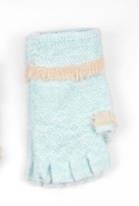 LADIES FINGERLESS WINTER WOOLEN MITTENS