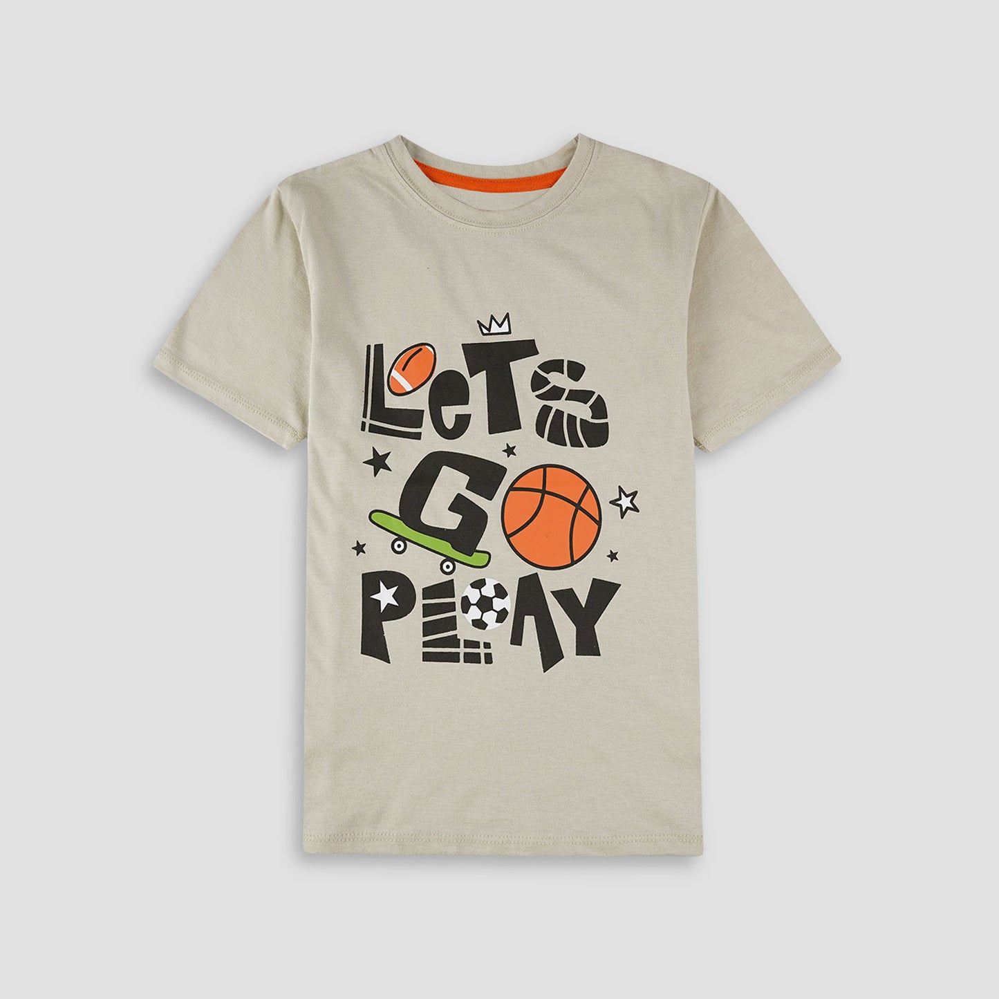 Boys Let's Play T-Shirt-Beige