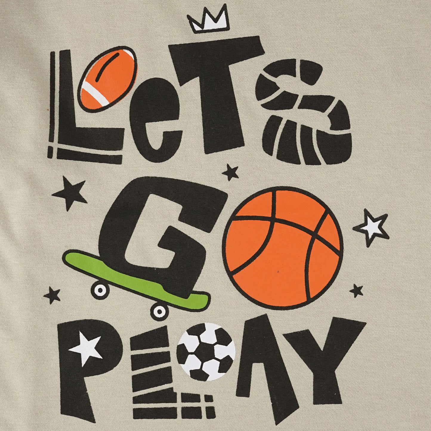 Boys Let's Play T-Shirt-Beige