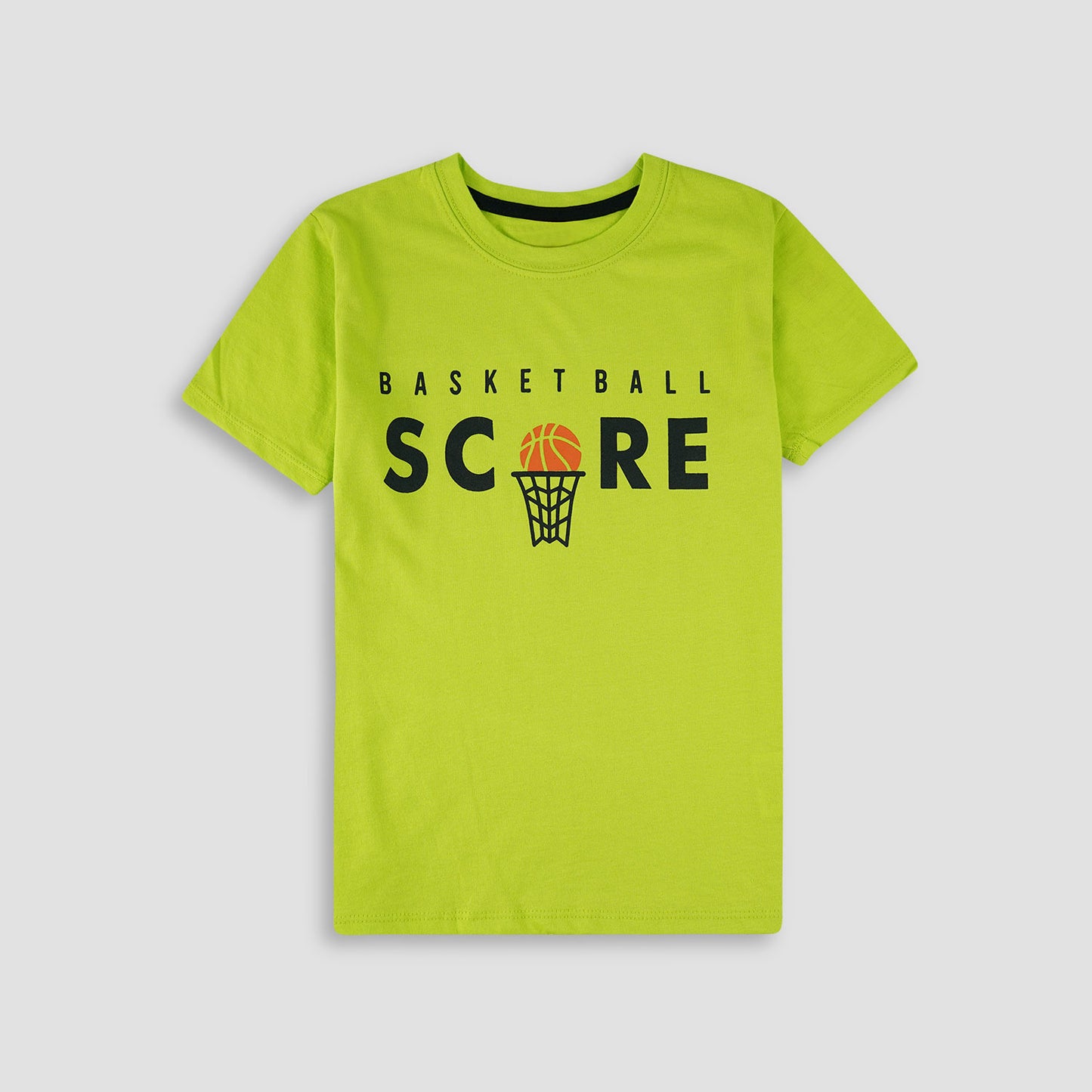 Boys Basket Ball T-Shirt-Neon Green