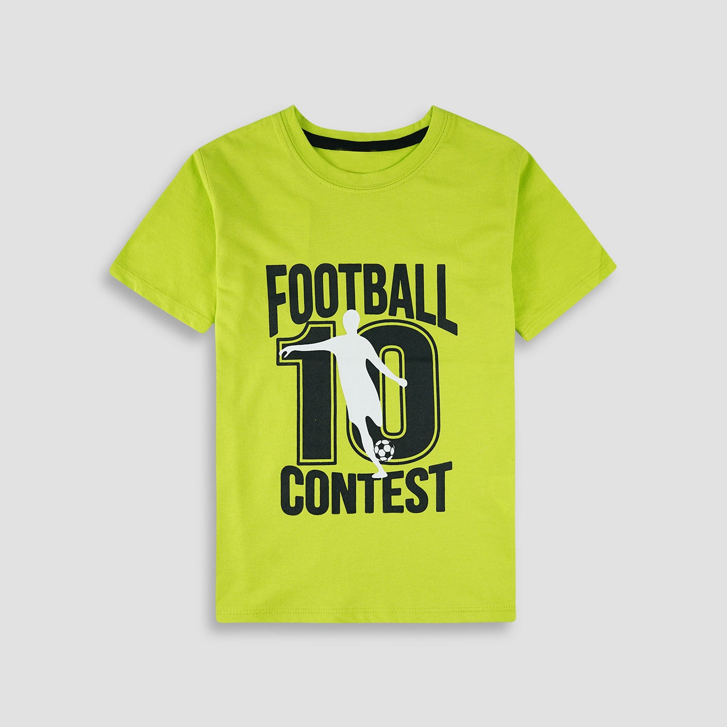 Boys FootBall T-Shirt-Neon Green