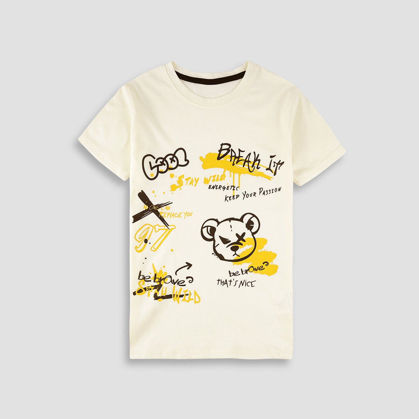 Boys Graffitti T-Shirt-Egg White