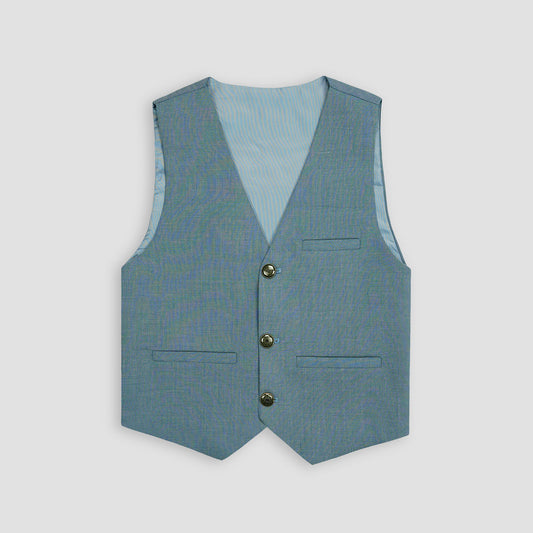 Boys Waistcoat V-Neck Royal Soft Blue -WC17