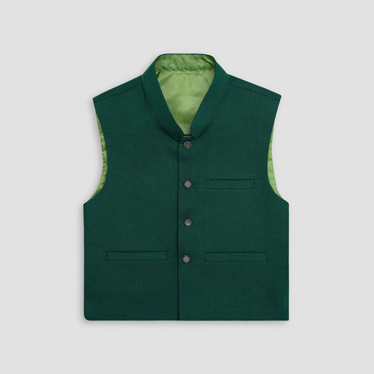 Boys Waistcoat Festive Green -WC23