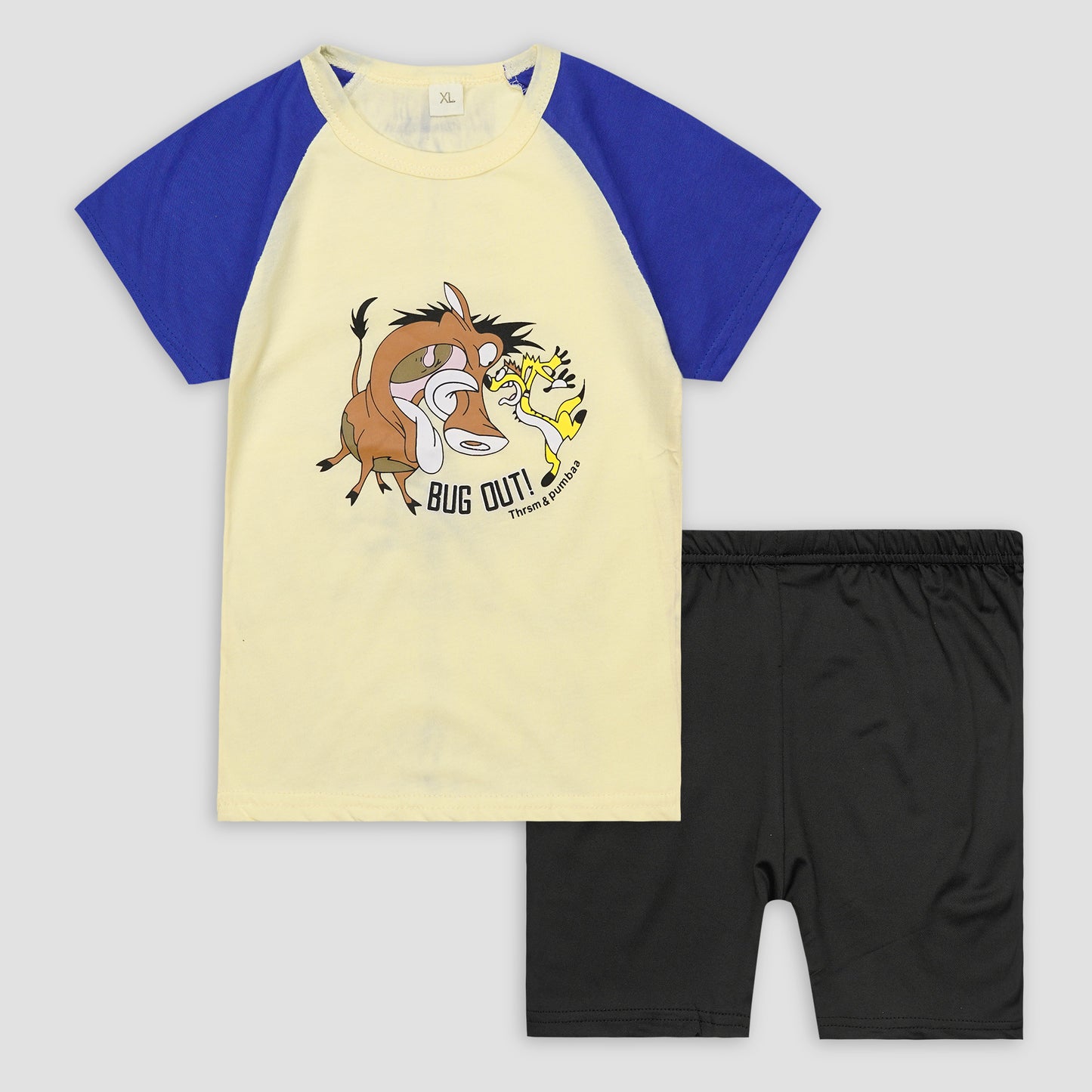 Kids Cotton T-Shirt & Shorts Set |Bug Out -Cream-CS1109