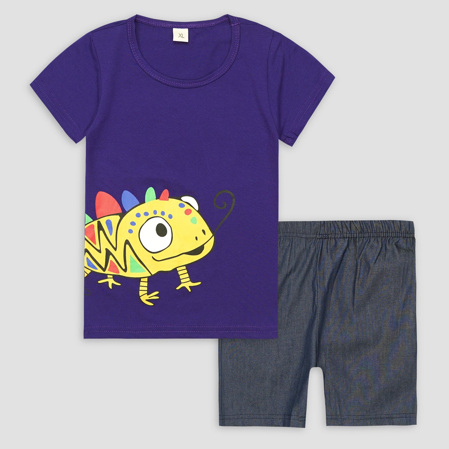 Kids Cotton T-Shirt & Shorts Set |Blue Dragon -CS1104