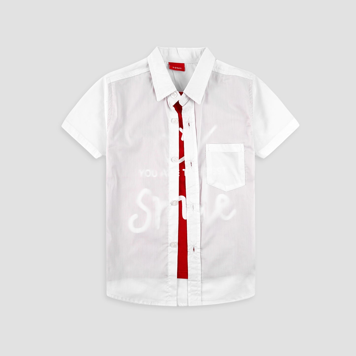 White Double Shirt - Smile