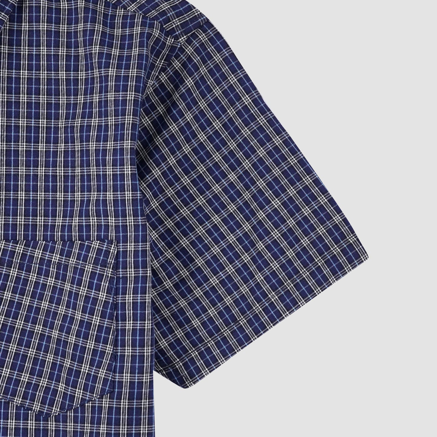 Navy Check Double Shirt - Smile