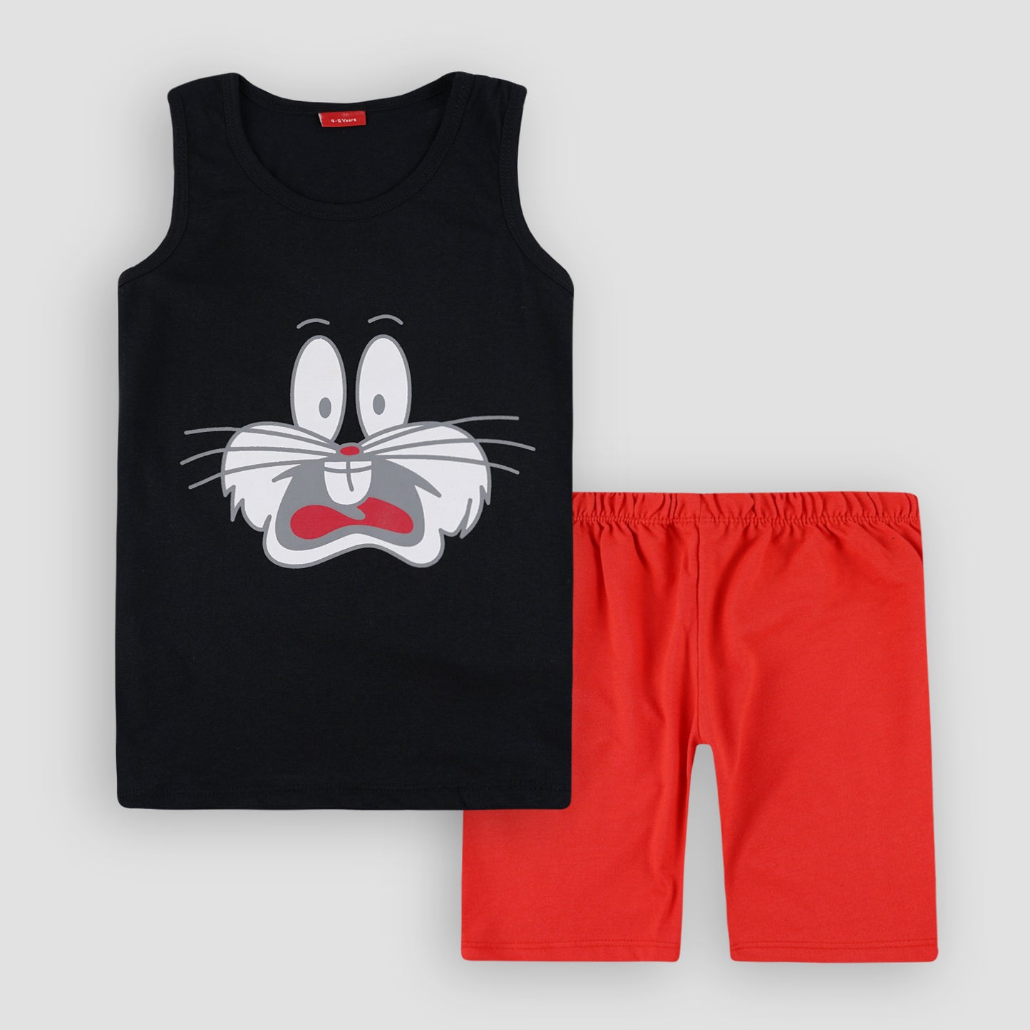 Bunny Sando Suit-Black&Red