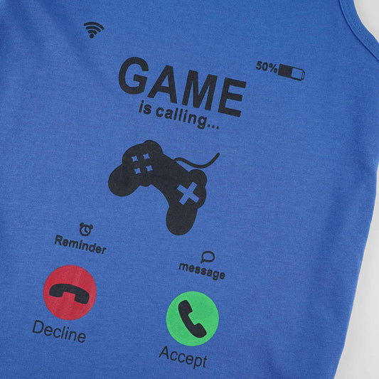 Gamer Blue Sando Suit-Blue-Black